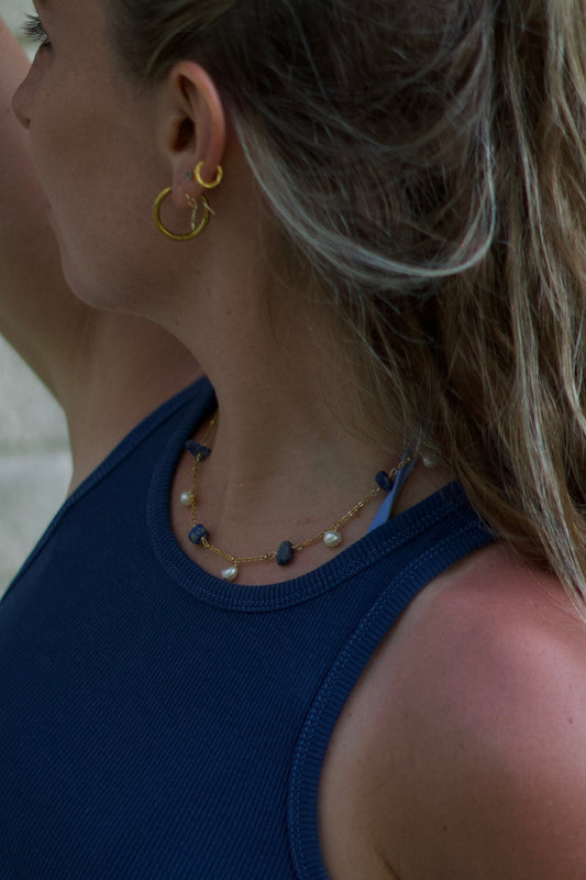 Blue & Pearl Necklace