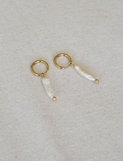 Ballet Pearl Hoop Earrings
