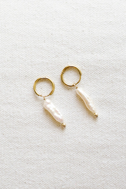 Ballet Pearl Hoop Earrings