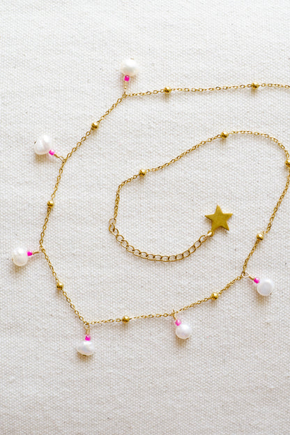 Pink & Pearl Necklace
